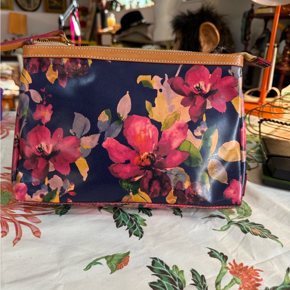 Cavalcanti Multi Colour Leather Clutch Pouch Wristlet Made in Italy NWT